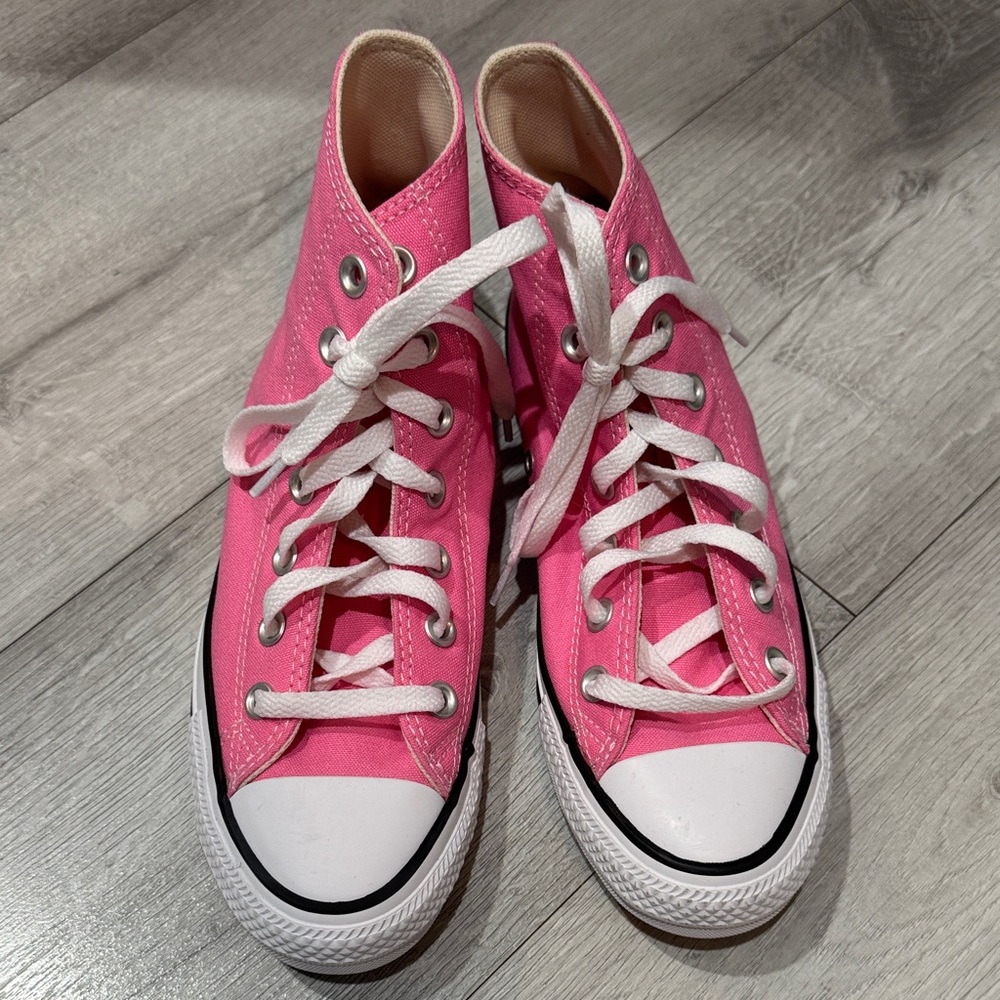 Converse Pink High-Top Sneakers with White Accents